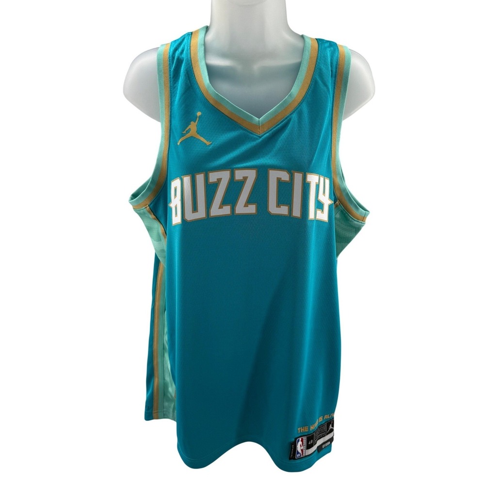 NBA Jordan Charlotte Hornets Buzz City DriFit City Edition Jersey Mens Large New